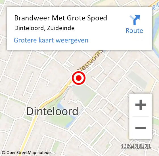 Locatie op kaart van de 112 melding: Brandweer Met Grote Spoed Naar Dinteloord, Zuideinde op 18 januari 2017 16:47