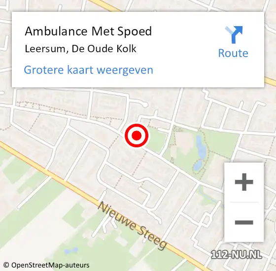 Locatie op kaart van de 112 melding: Ambulance Met Spoed Naar Leersum, De Oude Kolk op 18 januari 2017 16:55