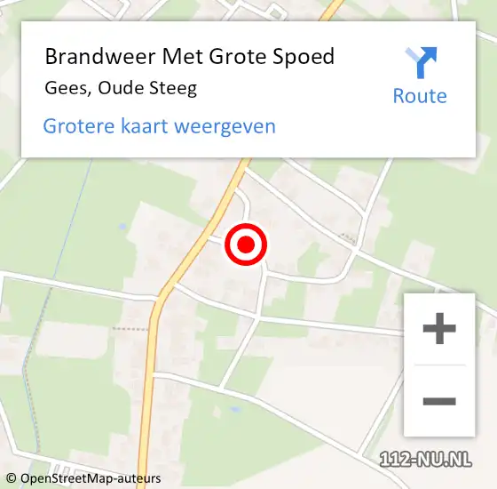 Locatie op kaart van de 112 melding: Brandweer Met Grote Spoed Naar Gees, Oude Steeg op 18 januari 2017 17:08