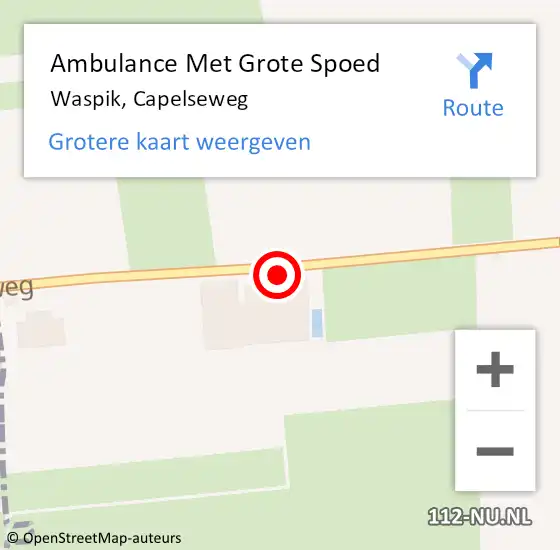 Locatie op kaart van de 112 melding: Ambulance Met Grote Spoed Naar Waspik, Capelseweg op 18 januari 2017 18:24