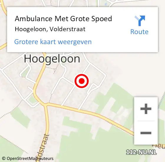 Locatie op kaart van de 112 melding: Ambulance Met Grote Spoed Naar Hoogeloon, Volderstraat op 18 januari 2017 19:37