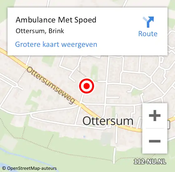 Locatie op kaart van de 112 melding: Ambulance Met Spoed Naar Ottersum, Brink op 18 januari 2017 20:27