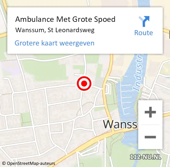 Locatie op kaart van de 112 melding: Ambulance Met Grote Spoed Naar Wanssum, St Leonardsweg op 18 januari 2017 20:31