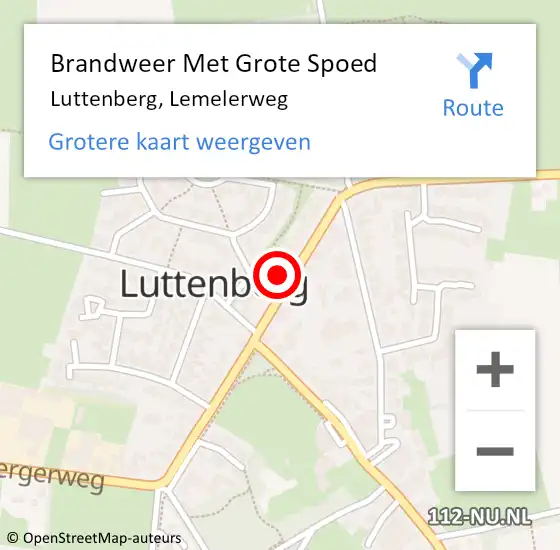 Locatie op kaart van de 112 melding: Brandweer Met Grote Spoed Naar Luttenberg, Lemelerweg op 18 januari 2017 23:03