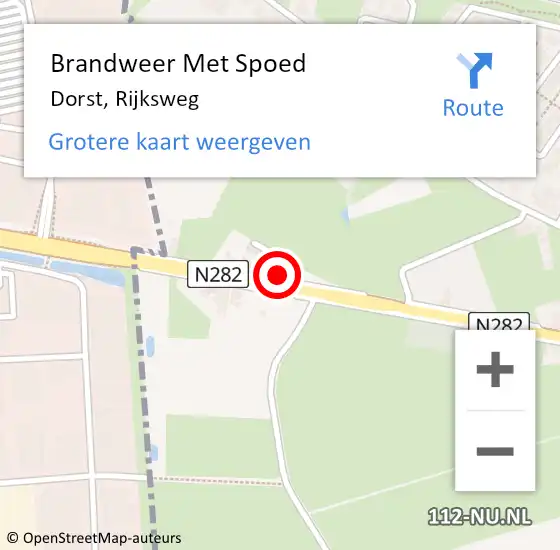 Locatie op kaart van de 112 melding: Brandweer Met Spoed Naar Dorst, Rijksweg op 19 januari 2017 00:00