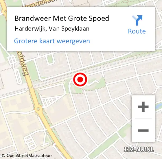 Locatie op kaart van de 112 melding: Brandweer Met Grote Spoed Naar Harderwijk, Van Speyklaan op 19 januari 2017 02:14