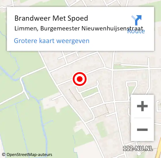 Locatie op kaart van de 112 melding: Brandweer Met Spoed Naar Limmen, Burgemeester Nieuwenhuijsenstraat op 19 januari 2017 02:20