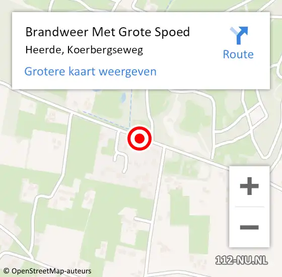 Locatie op kaart van de 112 melding: Brandweer Met Grote Spoed Naar Heerde, Koerbergseweg op 19 januari 2017 06:10