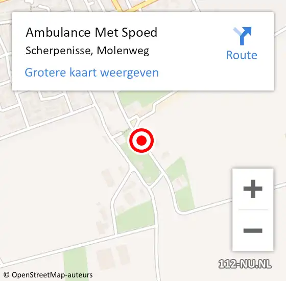 Locatie op kaart van de 112 melding: Ambulance Met Spoed Naar Scherpenisse, Molenweg op 19 januari 2017 06:12