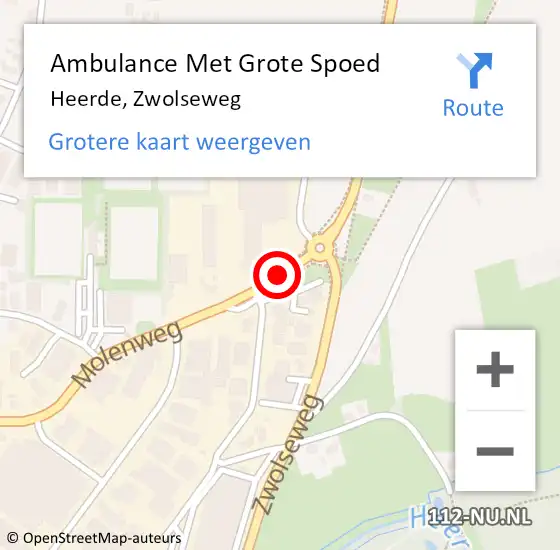 Locatie op kaart van de 112 melding: Ambulance Met Grote Spoed Naar Heerde, Zwolseweg op 19 januari 2017 06:13