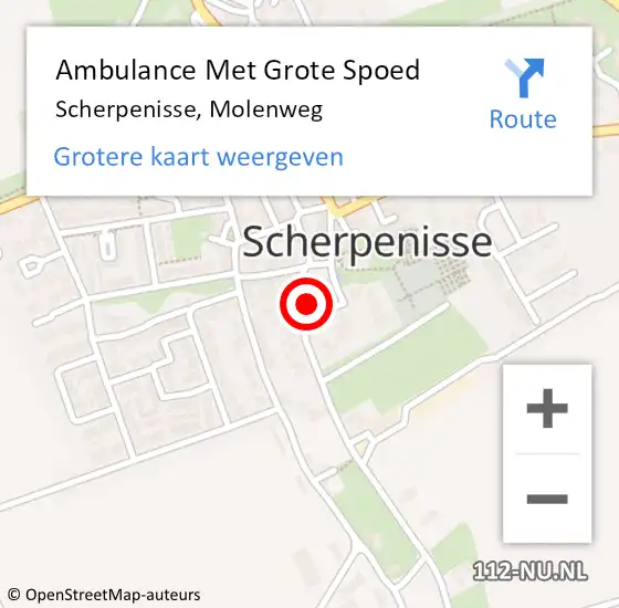 Locatie op kaart van de 112 melding: Ambulance Met Grote Spoed Naar Scherpenisse, Molenweg op 19 januari 2017 06:15