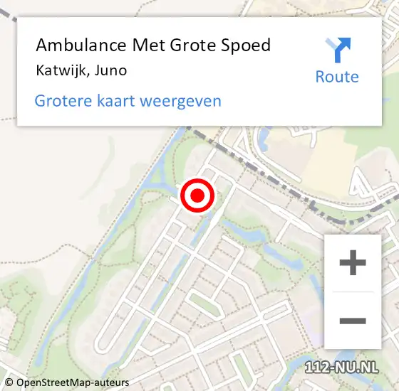 Locatie op kaart van de 112 melding: Ambulance Met Grote Spoed Naar Katwijk, Juno op 19 januari 2017 06:56