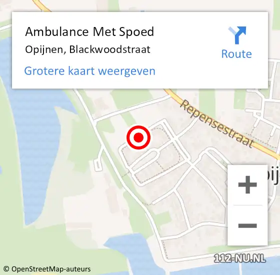 Locatie op kaart van de 112 melding: Ambulance Met Spoed Naar Opijnen, Blackwoodstraat op 19 januari 2017 07:00