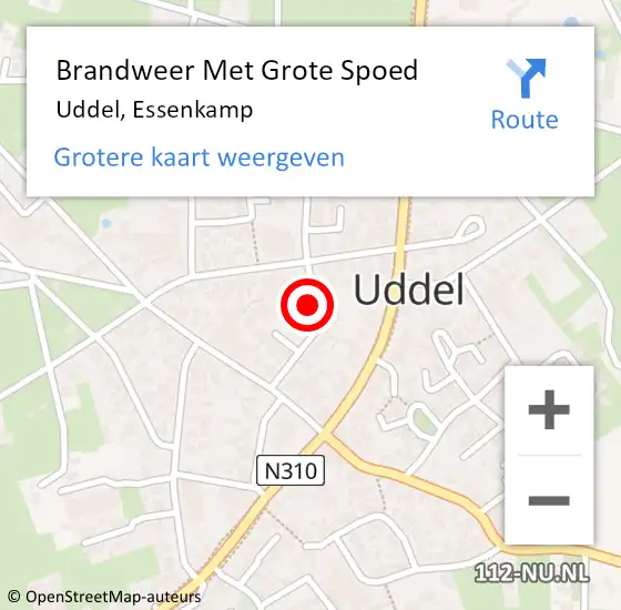 Locatie op kaart van de 112 melding: Brandweer Met Grote Spoed Naar Uddel, Essenkamp op 8 januari 2014 11:44