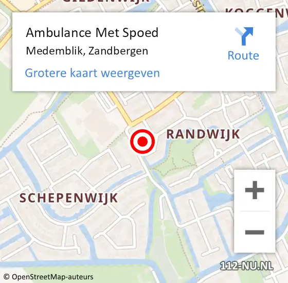 Locatie op kaart van de 112 melding: Ambulance Met Spoed Naar Medemblik, Zandbergen op 19 januari 2017 08:35