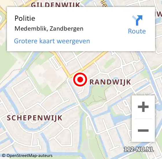 Locatie op kaart van de 112 melding: Politie Medemblik, Zandbergen op 19 januari 2017 08:37