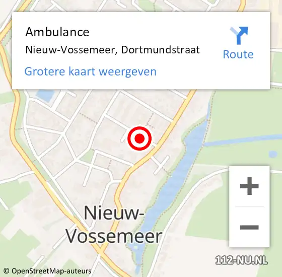 Locatie op kaart van de 112 melding: Ambulance Nieuw-Vossemeer, Dortmundstraat op 19 januari 2017 09:58