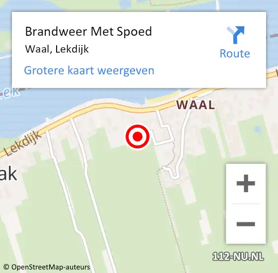 Locatie op kaart van de 112 melding: Brandweer Met Spoed Naar Waal, Lekdijk op 8 januari 2014 12:04