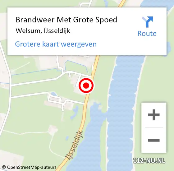 Locatie op kaart van de 112 melding: Brandweer Met Grote Spoed Naar Welsum, IJsseldijk op 19 januari 2017 10:50