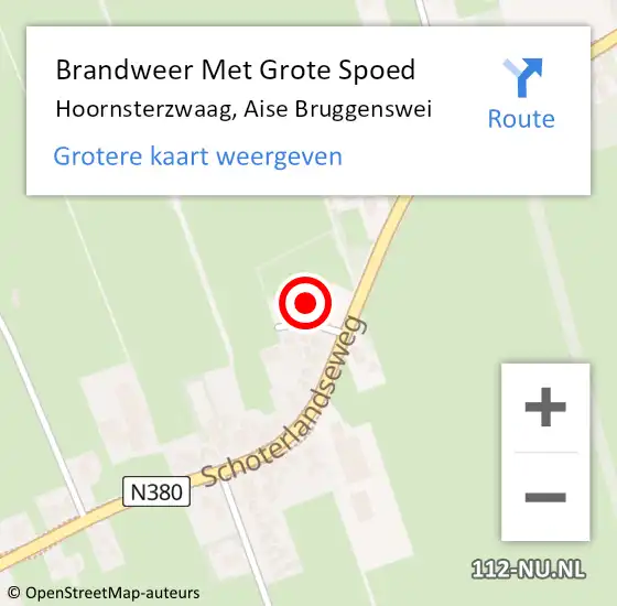 Locatie op kaart van de 112 melding: Brandweer Met Grote Spoed Naar Hoornsterzwaag, Aise Bruggenswei op 19 januari 2017 10:55
