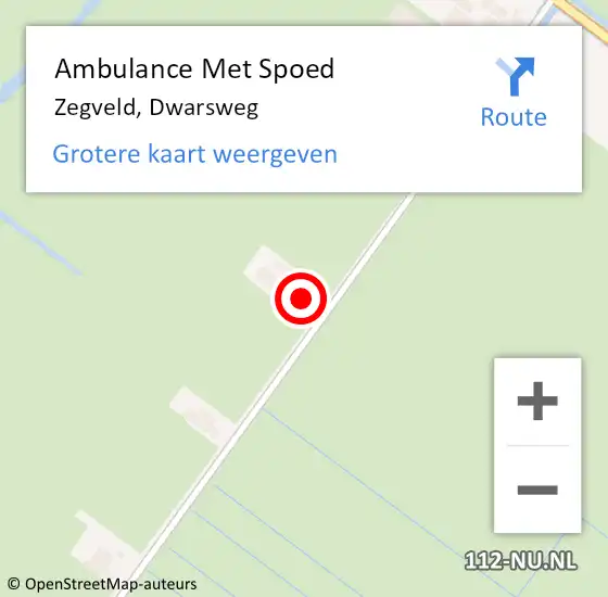 Locatie op kaart van de 112 melding: Ambulance Met Spoed Naar Zegveld, Dwarsweg op 19 januari 2017 12:49