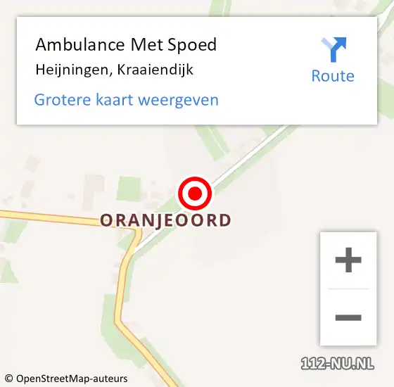 Locatie op kaart van de 112 melding: Ambulance Met Spoed Naar Heijningen, Kraaiendijk op 19 januari 2017 13:01