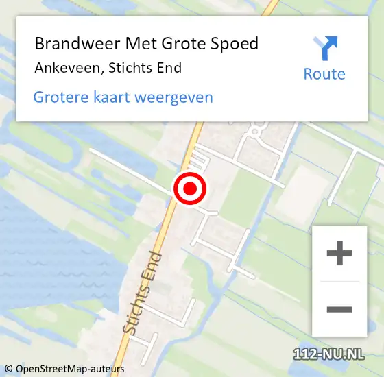 Locatie op kaart van de 112 melding: Brandweer Met Grote Spoed Naar Ankeveen, Stichts End op 19 januari 2017 13:20