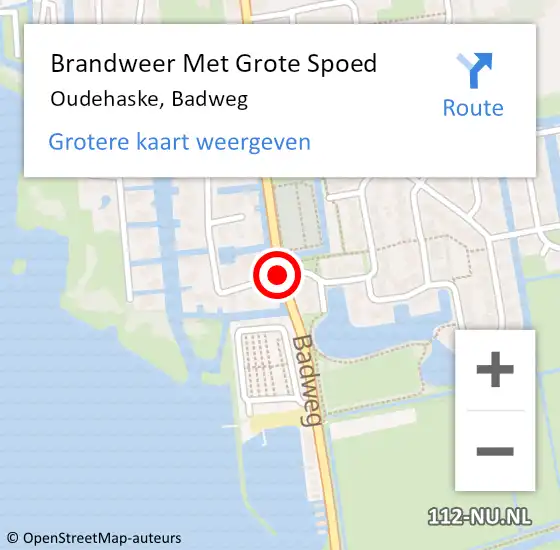 Locatie op kaart van de 112 melding: Brandweer Met Grote Spoed Naar Oudehaske, Badweg op 19 januari 2017 13:26