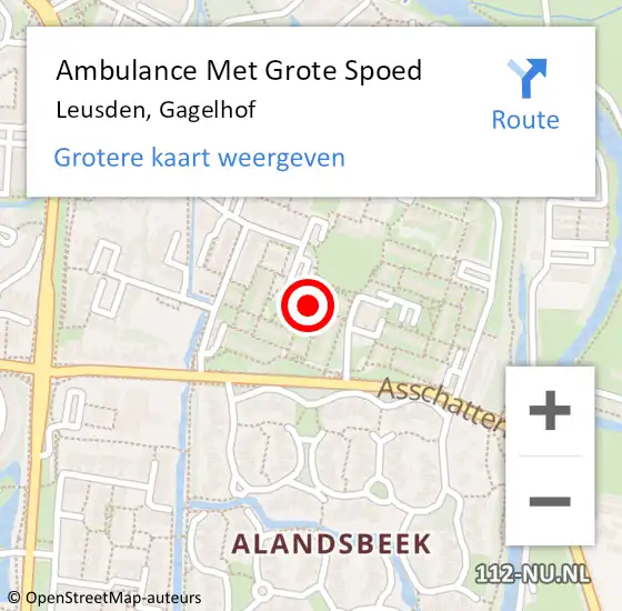 Locatie op kaart van de 112 melding: Ambulance Met Grote Spoed Naar Leusden, Gagelhof op 19 januari 2017 13:29