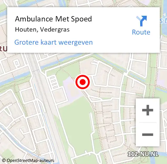 Locatie op kaart van de 112 melding: Ambulance Met Spoed Naar Houten, Vedergras op 19 januari 2017 14:45