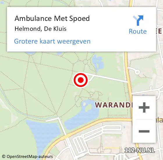 Locatie op kaart van de 112 melding: Ambulance Met Spoed Naar Helmond, De Kluis op 19 januari 2017 15:48