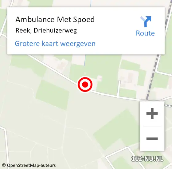 Locatie op kaart van de 112 melding: Ambulance Met Spoed Naar Reek, Driehuizerweg op 19 januari 2017 17:15