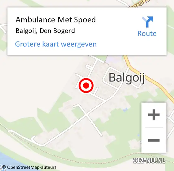 Locatie op kaart van de 112 melding: Ambulance Met Spoed Naar Balgoij, Den Bogerd op 19 januari 2017 18:52