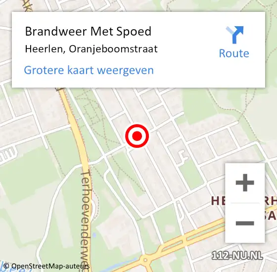 Locatie op kaart van de 112 melding: Brandweer Met Spoed Naar Heerlen, Oranjeboomstraat op 19 januari 2017 19:57