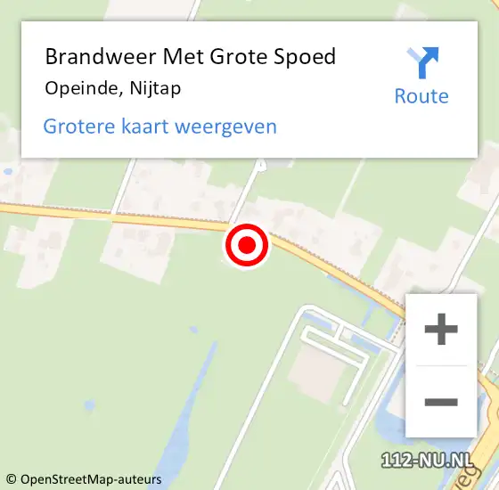 Locatie op kaart van de 112 melding: Brandweer Met Grote Spoed Naar Opeinde, Nijtap op 19 januari 2017 20:08