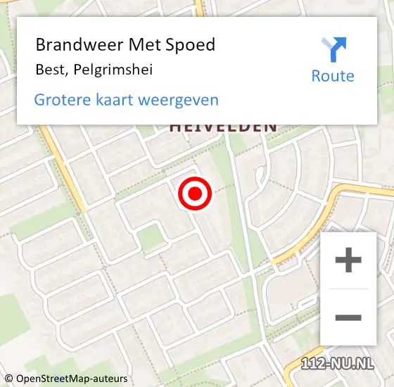 Locatie op kaart van de 112 melding: Brandweer Met Spoed Naar Best, Pelgrimshei op 19 januari 2017 20:25