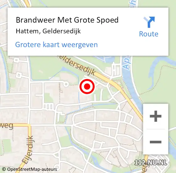 Locatie op kaart van de 112 melding: Brandweer Met Grote Spoed Naar Hattem, Geldersedijk op 19 januari 2017 21:18