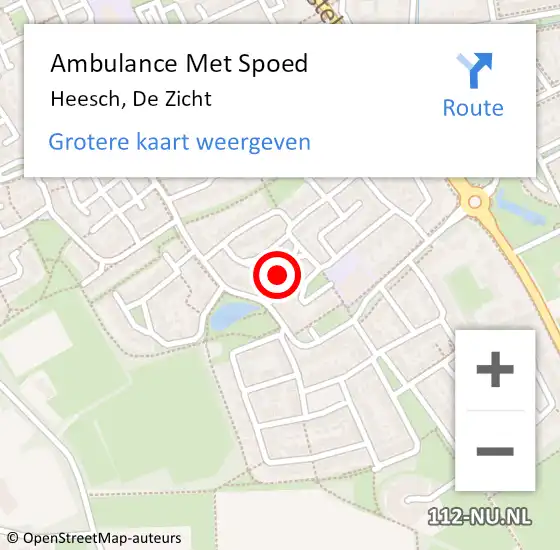 Locatie op kaart van de 112 melding: Ambulance Met Spoed Naar Heesch, De Zicht op 19 januari 2017 21:52
