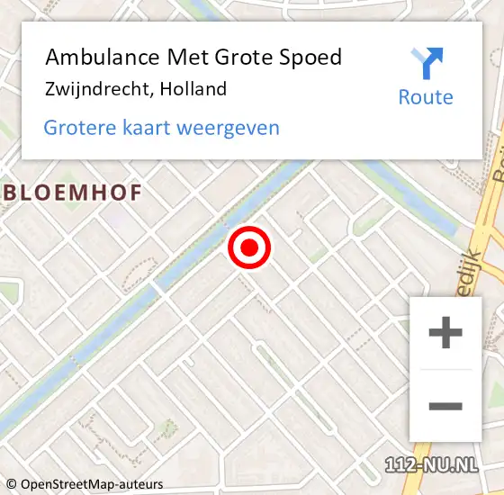 Locatie op kaart van de 112 melding: Ambulance Met Grote Spoed Naar Zwijndrecht, Holland op 19 januari 2017 23:34