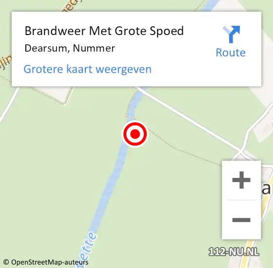 Locatie op kaart van de 112 melding: Brandweer Met Grote Spoed Naar Dearsum, Nummer op 20 januari 2017 00:11