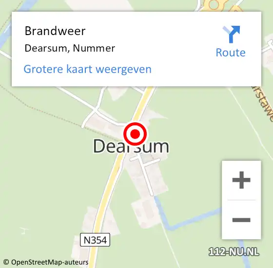 Locatie op kaart van de 112 melding: Brandweer Dearsum, Nummer op 20 januari 2017 00:15