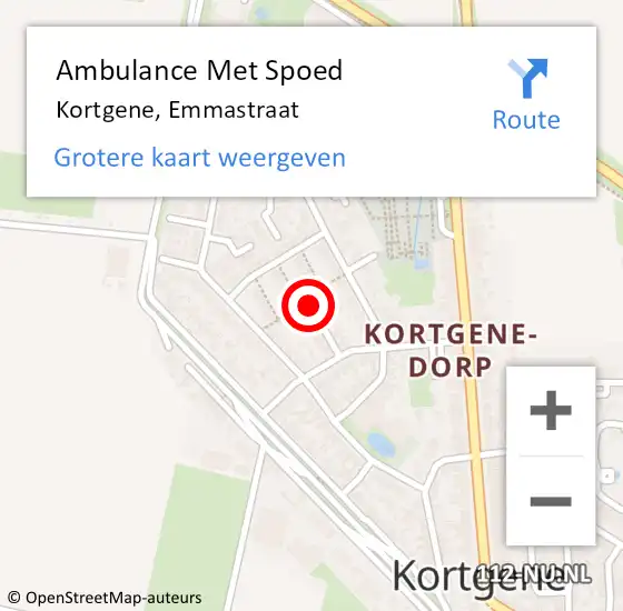 Locatie op kaart van de 112 melding: Ambulance Met Spoed Naar Kortgene, Emmastraat op 20 januari 2017 00:30