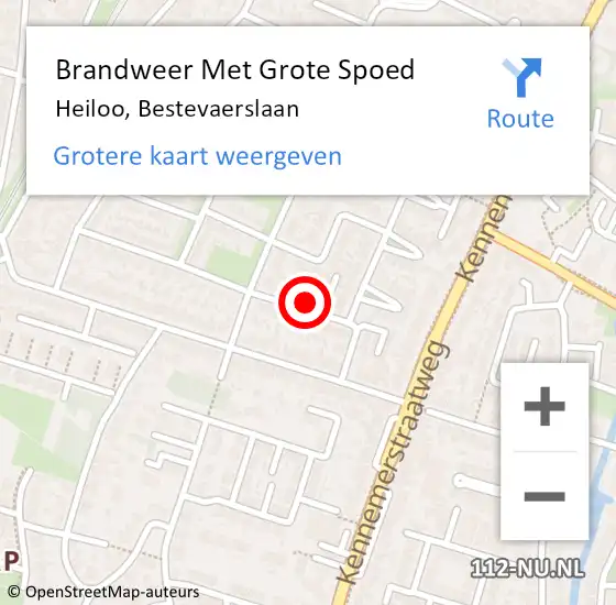 Locatie op kaart van de 112 melding: Brandweer Met Grote Spoed Naar Heiloo, Bestevaerslaan op 20 januari 2017 00:38