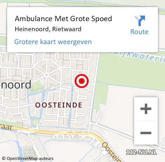 Locatie op kaart van de 112 melding: Ambulance Met Grote Spoed Naar Heinenoord, Rietwaard op 20 januari 2017 05:11