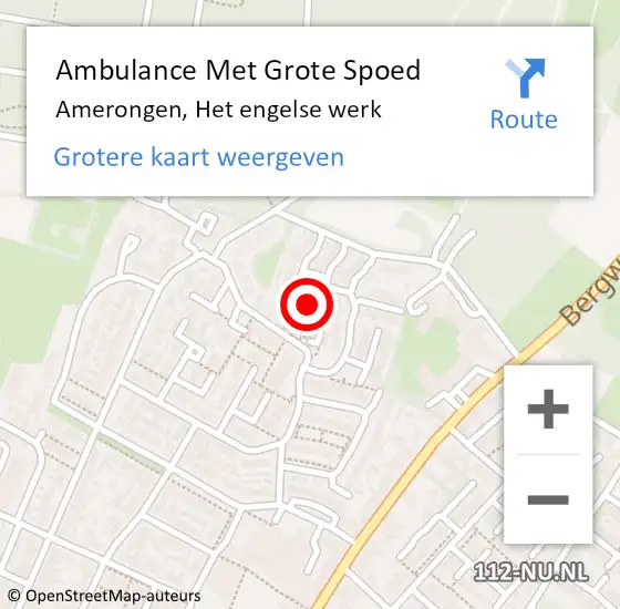 Locatie op kaart van de 112 melding: Ambulance Met Grote Spoed Naar Amerongen, Het engelse werk op 20 januari 2017 05:20