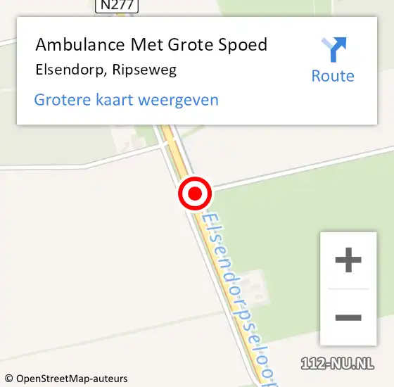 Locatie op kaart van de 112 melding: Ambulance Met Grote Spoed Naar Elsendorp, Ripseweg op 20 januari 2017 05:21