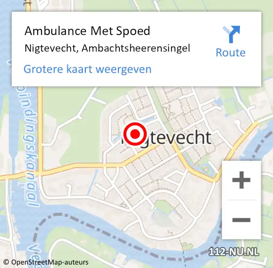 Locatie op kaart van de 112 melding: Ambulance Met Spoed Naar Nigtevecht, Ambachtsheerensingel op 20 januari 2017 05:23