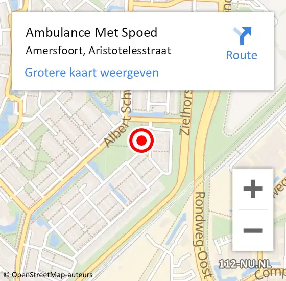 Locatie op kaart van de 112 melding: Ambulance Met Spoed Naar Amersfoort, Aristotelesstraat op 20 januari 2017 05:36