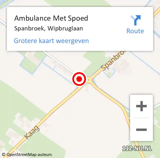 Locatie op kaart van de 112 melding: Ambulance Met Spoed Naar Spanbroek, Wipbruglaan op 20 januari 2017 06:51