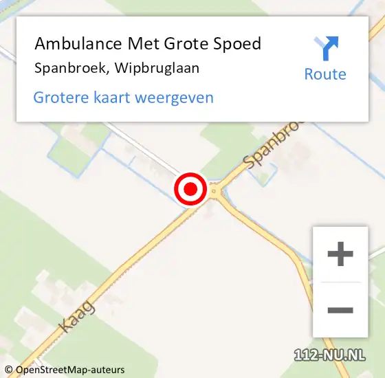 Locatie op kaart van de 112 melding: Ambulance Met Grote Spoed Naar Spanbroek, Wipbruglaan op 20 januari 2017 06:53